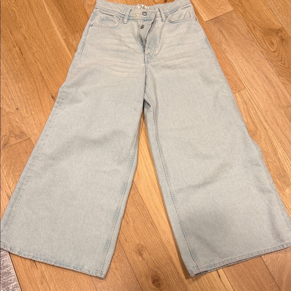 Free‎ People we the free Light Blue extra wide Flare Jeans 26